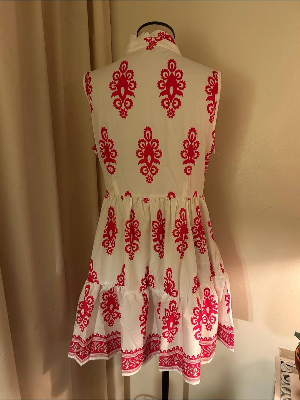 SHEIN new White & pink boho print dress. Breathable, vacation, beach. Small. - Picture 4 of 5